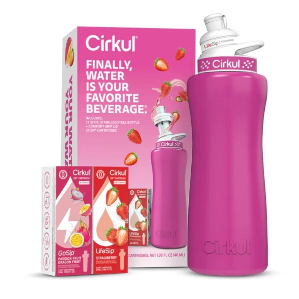 Cirkul Pink Stainless Steel Water Bottle Set - Picture 1 of 8